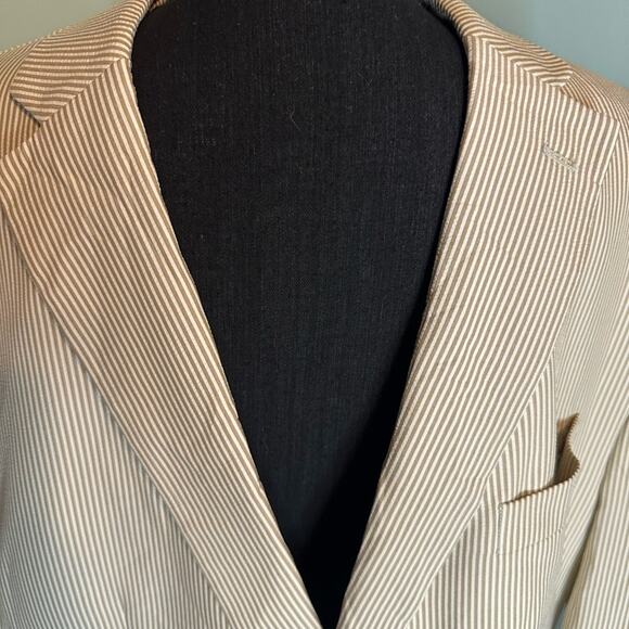 Lauren Ralph Lauren Tan Striped Blazer – Men’s 48L - Picture 3 of 10